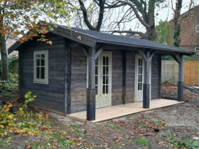 5x4 Lugarde garden cabin with reverse apex roof and front veranda_2